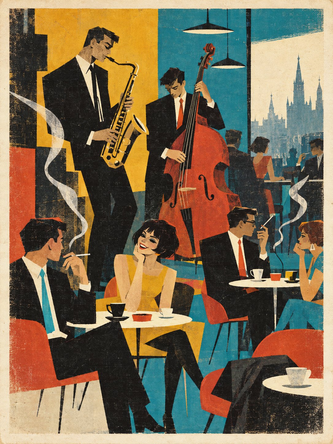 Кира Вайнштейн. Рисунок для обложки журнала «Полдень». 1964. Бумага, гуашь, коллаж.